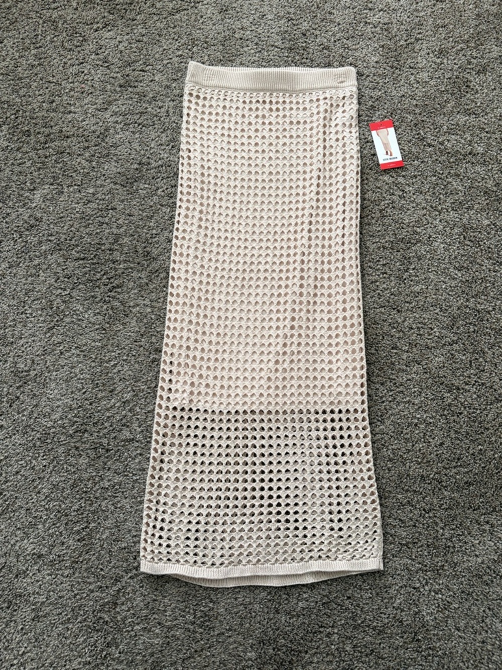 Steve Madden Beige Crochet Midi Skirt